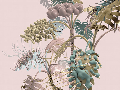 plantasia13 3ddesign cinema4d design herbarium illustration motiongraphics nature plantasia plants poster xparticles