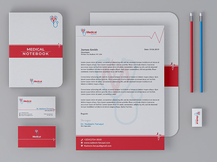 Medical Institute Stationery by Mohammad Sohel on Dribbble