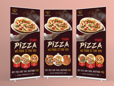 Pizza Signage Banner Roll Up Template