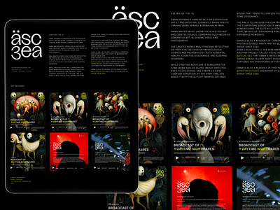 Website for äsc3ea artistic project