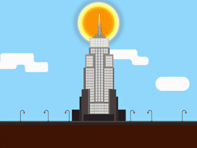 Building Cycle after effect cycle design flat illustration loop new york