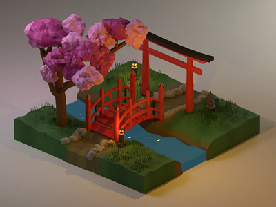 Isometric Japanese Garden