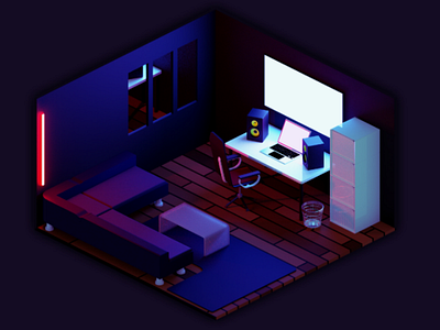 Isometric studio 3d blender isometric speakers studio