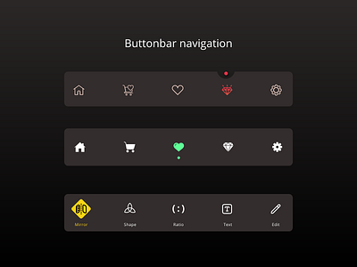 Navigation Bar UI androidappnavigation appui appuidesign button buttonbar buttonui dailyui dailyuichallenge dark theme darkapp darkmode darkui list menubarui navigation navigationbar navigationbarui navigationui uiux