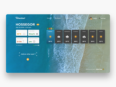 WhenSurf application community surf uiux weather webdesign