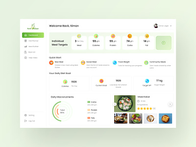 Meal Planner Web Application application design dasboard ui design dashboard ui design dashboard ui ux food planner app food planner app ui ux graphic design health app design meal planner app meal planner app design meal planner ui ux minimal dashboard design minimal design minimal web app new web app ui ux design planner app design ui web app design web app ui ux