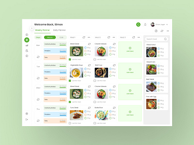 Meal Planner Web App branding branding design cool design design graphic design illustration logo minimal design ui ui ux design