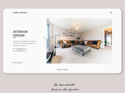 Wolfe Interiors Landing page brand interior design ui source uidesign web design webdesign website website concept website design website interior design