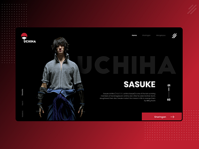 Uchiha Sasuke : Info page design branding design graphic design illustration logo minimal ui ux web website