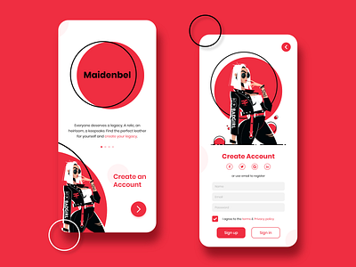 Daily UI 001 - Signup / Signin app bold color design flat illustration logo minimal mobile ui ux