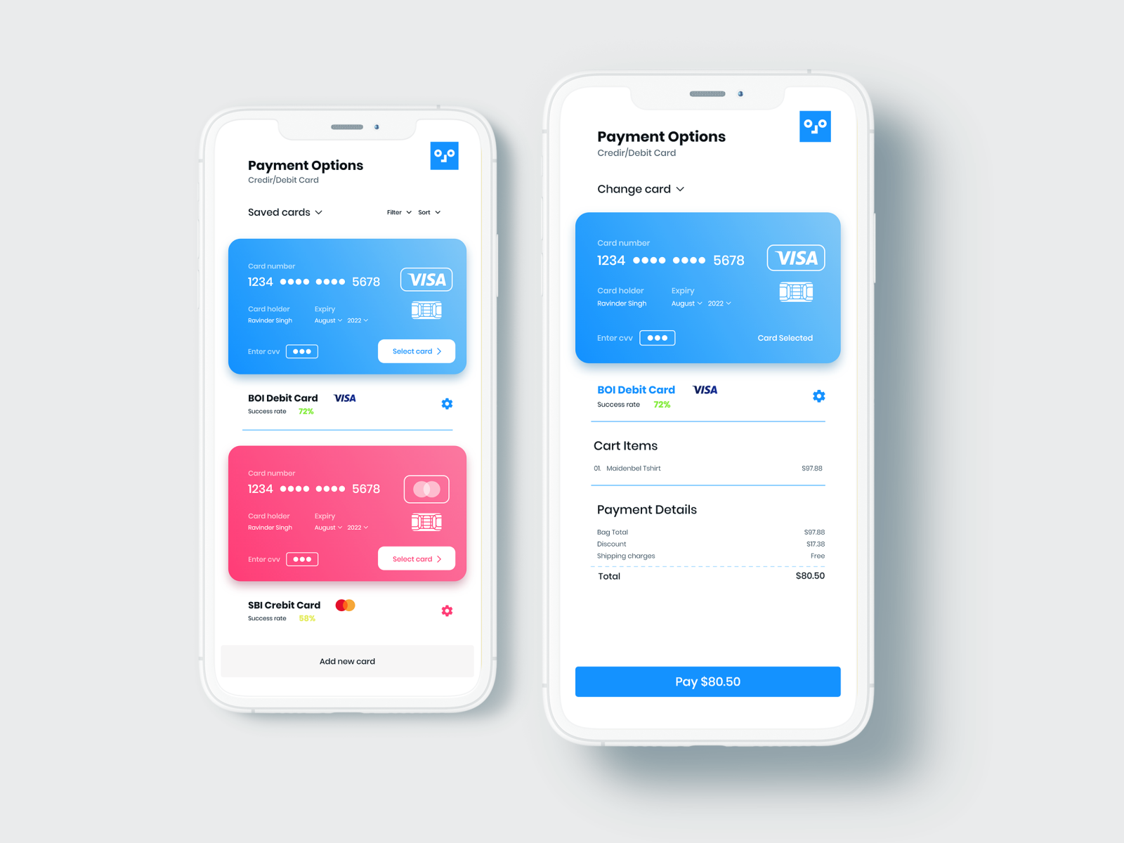 Daily UI 002 - Credit card payment Gateway by Eaxgor on Dribbble