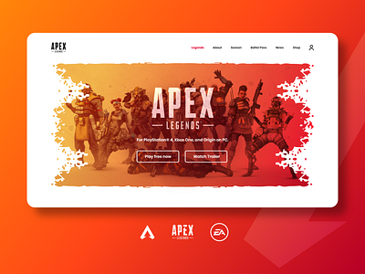Apex Legends - web UI Concepts apex legends art bold color design electronic arts graphic design minimal ui ux web website