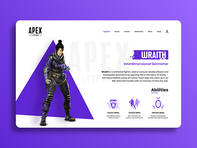 Apex Legends - Wraith apex legends art bold color design flat graphic design minimal ui ux web website