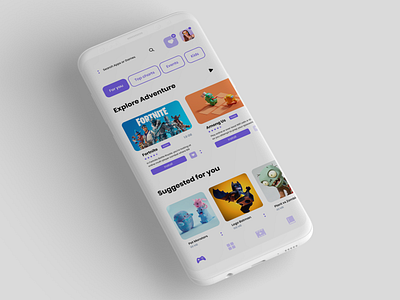 Android App Store UX | UI app bold color branding design flat minimal mobile playstore store app ui ux