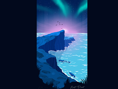 Neist Point Illustration art artwork artworks aurora aurora borealis design design art digitalart england illustration landscape landscapes lineart neist point neistpoint scotland vectorart wallpaper