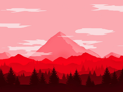 Red Dawn art artwork colors creative croatia design design art digitalart forest illustration illustration art landscape landscape design landscape illustration lineart mountain vector vectorart wallpaper wallpapers