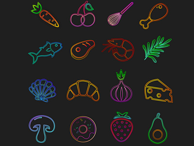 Icons design art artwork design digitalart food food and drink food illustration icons icons design iconset illustrator vector vectorart
