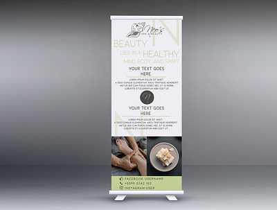 Spa & Beauty roll up banner design art banner branding design design art digitalart graphicdesign logo natural colors neutrals salon spa typography wellness