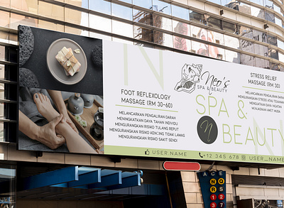 Neo's spa & beauty big banner art artwork banner banner design beauty colors creative design digitalart malaysia neutrals shell spa wall art wallpaper wellness