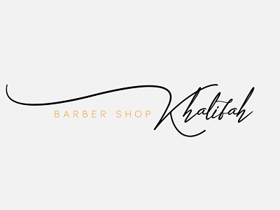 Khalifah barber shop signature logo