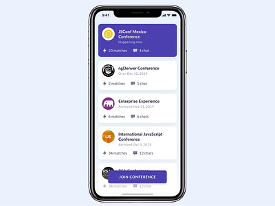 LetsChatWith — Join conference flow animation app clean conference design figma interface interface design mobile mobile app mobile design mobile ui ui design user experience user interface