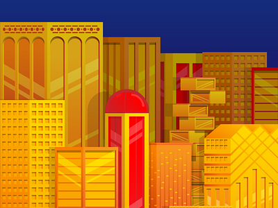 Golden City Illustration illustration