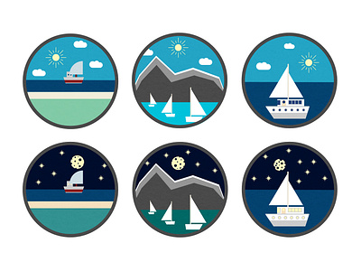 Sea Icons design flat icon illustration vector