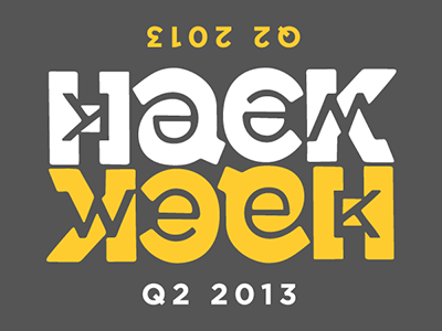 Hackweek Q2 2013 ambigram logo