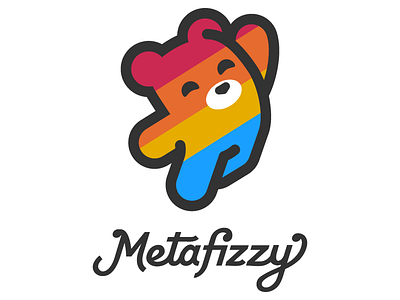 Metafizzy logo and wordmark bear logo rainbow wordmark