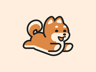 Fetchy runner dog logo shiba shiba inu