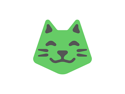 Happy cat cat logo smile