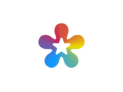 Star flower flower gradient logo rainbow star