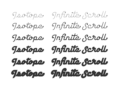 Isotope / Infinite Scroll script geometric script type