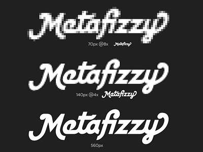 Fizzy script wordmark pixels