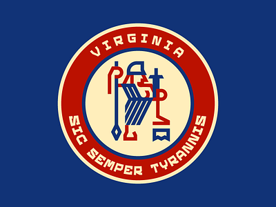 Sic Semper Tyrannis flag seal thick lines virginia