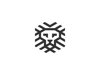 Hex Lion lion logo thick lines