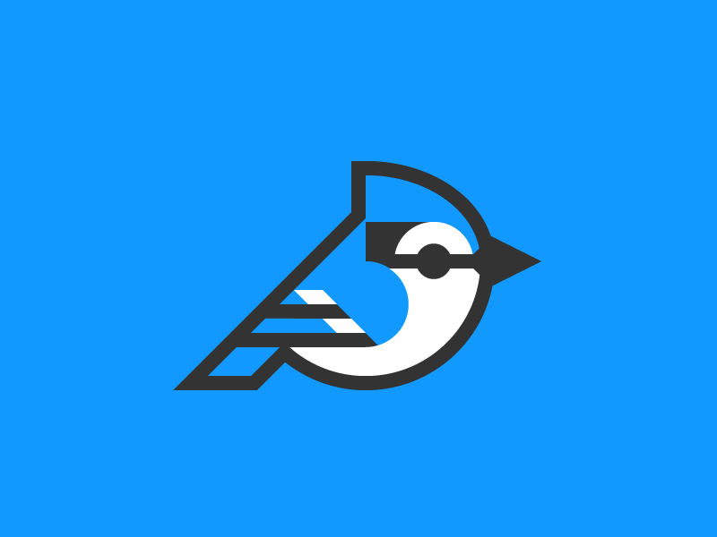 Blue jay logo bird