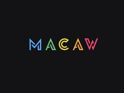 Macaw logotype, assymetric