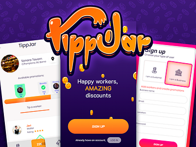 Tippjar-RESTful API app css3 design flexbox html5 logo design logotype nodejs reactjs ui webapp