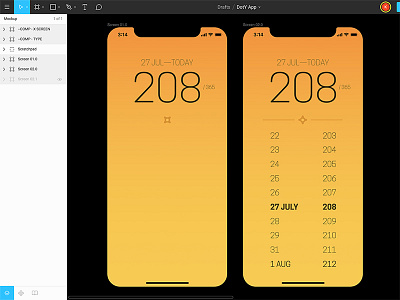 Day of the Year app concept – screens