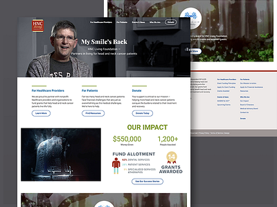 HNC Living Website cancer homepage nonprofit screen website