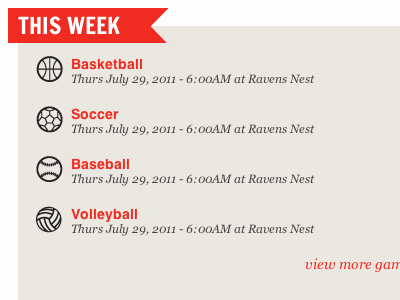 Courtside Upcoming Games