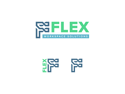 Flex Workspace Solutions Logo branding f icon logo minimal