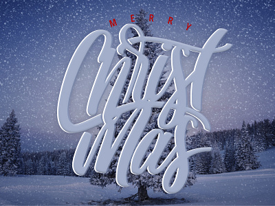 Merry Christmas calligraphy design graphic design handlettering lettering script typography vector