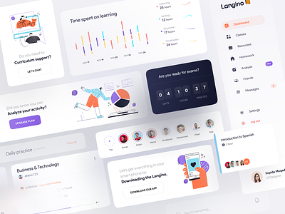 Language learning Dashboard | Components