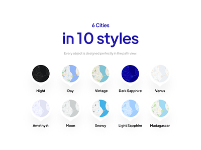 Localy Styles — Map kit × 6 Cities in 10 Styles