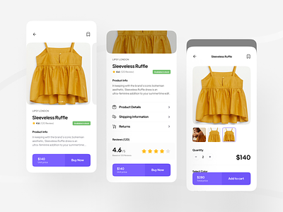 Shoplon | E-commerce UI Kit [ Product Screens 📦 | P1 ] add to cart checkout clean clothes e commerce fashion marketplace minimal online shop online store price product product detail sale shipping shopping app style ui kit