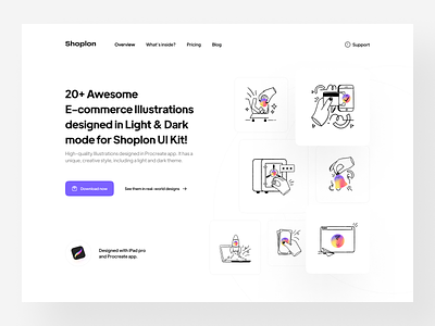 Shoplon’s illustrations 3d app art design e commerce hero illustration illustrator landing online store procreate product shop shoplon ui kit website