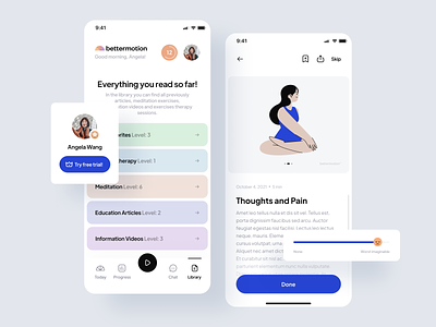 Bettermotion Project app art clean component exercise graphic design illustration ios lifestyle meditation mobile ux vector yoga