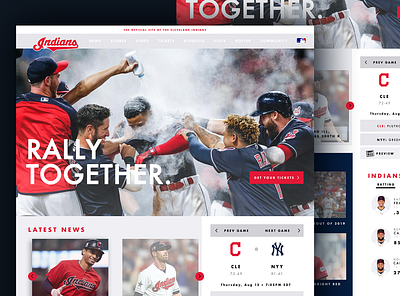 Cleveland Indians MLB Website Redesign cleveland creative grid landing page layout mlb redesign sports typography ui uidesign uxdesign website